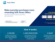 Tablet Screenshot of amexoffers.com